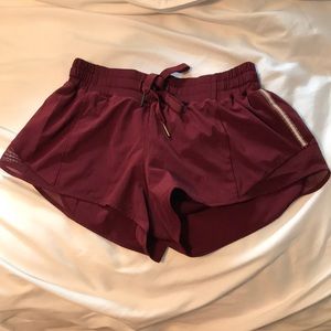 Maroon Lululemon hotty hot shorts!!